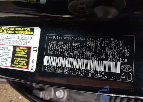 2011 Toyota Corolla S z USA, uszkodzony, nr VIN 2T1BU4EE9BC659213